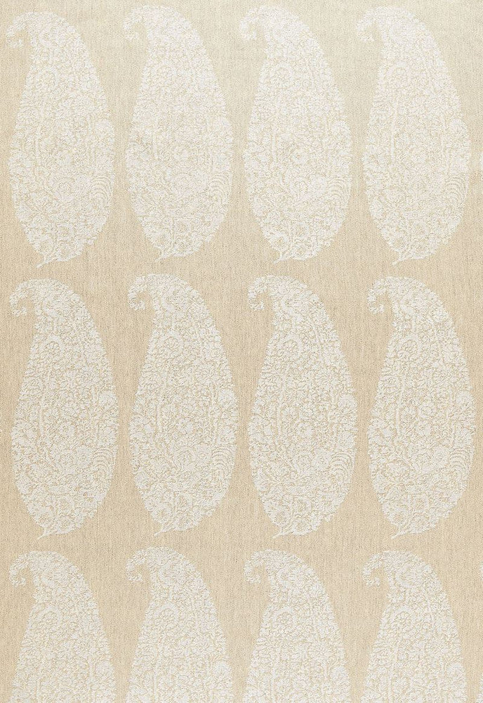 Maxime Linen Paisley Natural 65230 by Schumacher Fabric Au-Naturel 100% Linen Wyzenbeek 12,000 Horizontal: 7.5 and Vertical: 17.25 59 - Fabric Carolina -