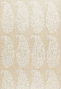 Maxime Linen Paisley Natural 65230 by Schumacher Fabric