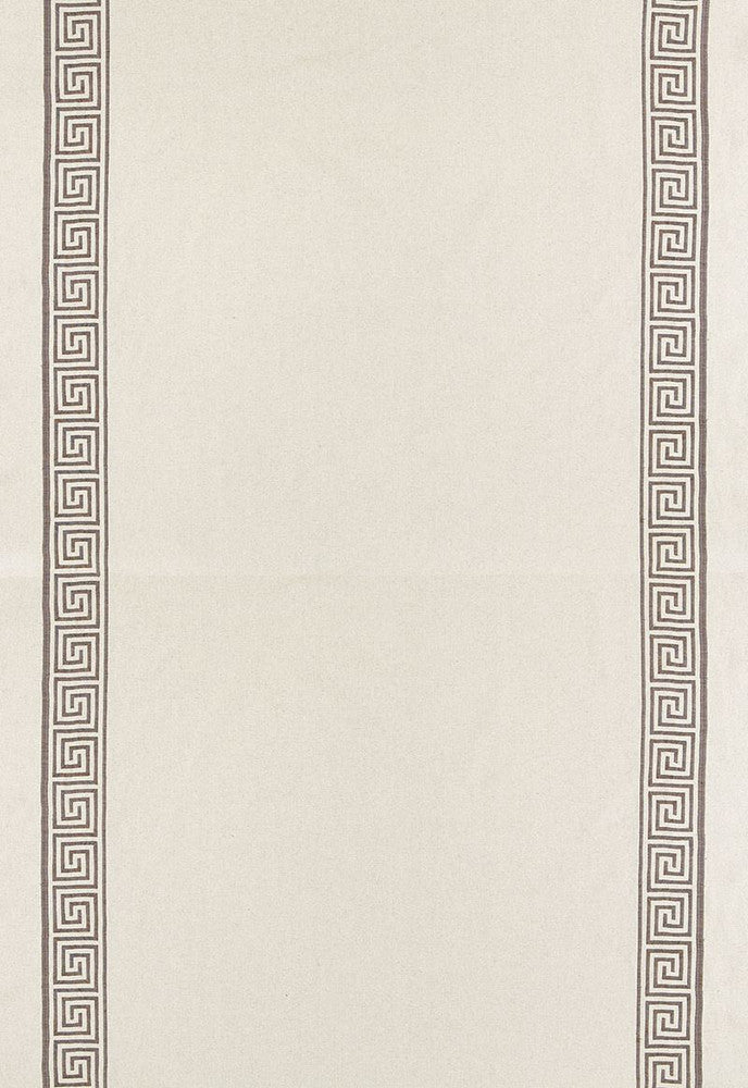 Greek Key Embroidery II Truffle 65250 by Schumacher Fabric Au-Naturel 70% Cotton, 24% Linen, 6% Wool Martindale 20,000 Horizontal: - and Vertical: 4.125 58 - Fabric Carolina -
