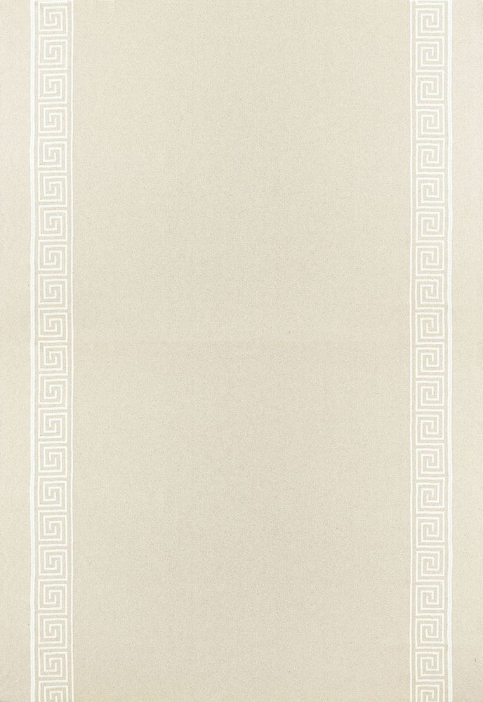 Greek Key Embroidery II Oyster 65252 by Schumacher Fabric Au-Naturel 70% Cotton, 24% Linen, 6% Wool Martindale 20,000 Horizontal: - and Vertical: 4.125 58 - Fabric Carolina -