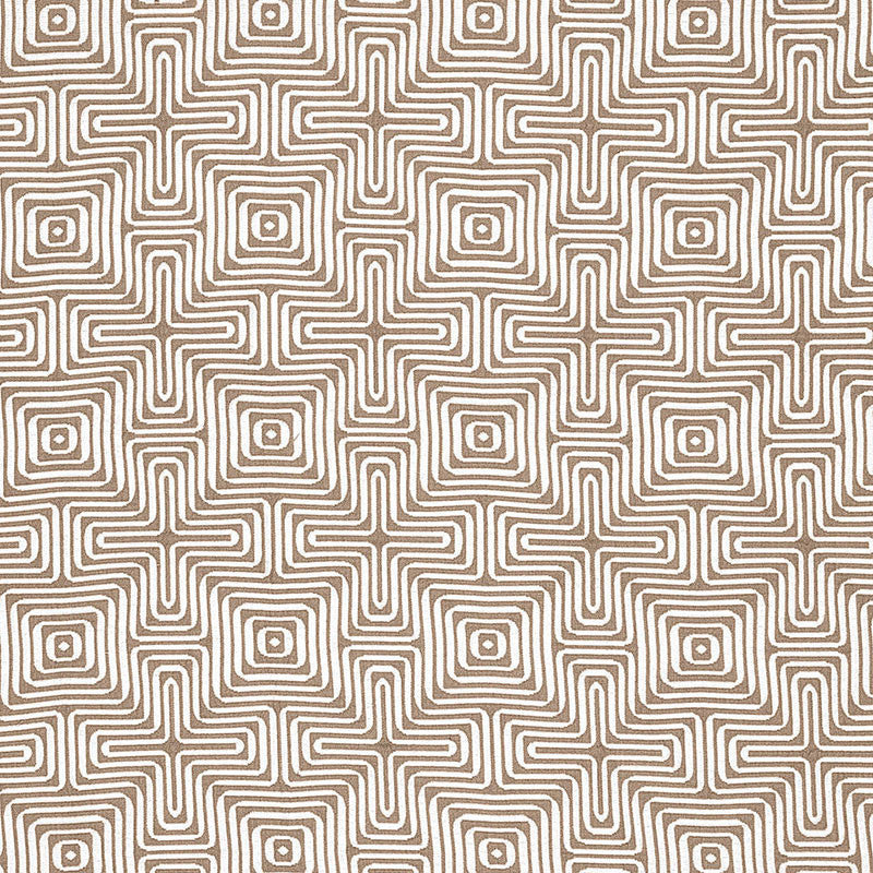 Amazing Maze Sand 65323 by Schumacher Designer Fabric TRINA TURK See Sample UNITED STATES OF AMERICA MEDIUM DUTY </p><p>Repeat: Horizontal: 6 3/8" (16CM) and Vertical: 6 3/8" (16CM) 51" WIDE (130CM) - Swanky Fabrics -