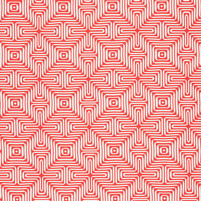 Amazing Maze Coral 65324 by Schumacher Fabric TRINA TURK See Sample UNITED STATES OF AMERICA MEDIUM DUTY </p><p>Repeat: Horizontal: 6 3/8" (16CM) and Vertical: 6 3/8" (16CM) 51" WIDE (130CM) - Fabric Carolina -