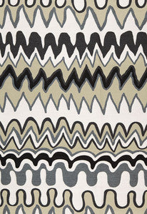 Zig Zag Weave Black Sea 65331 by Schumacher Fabric