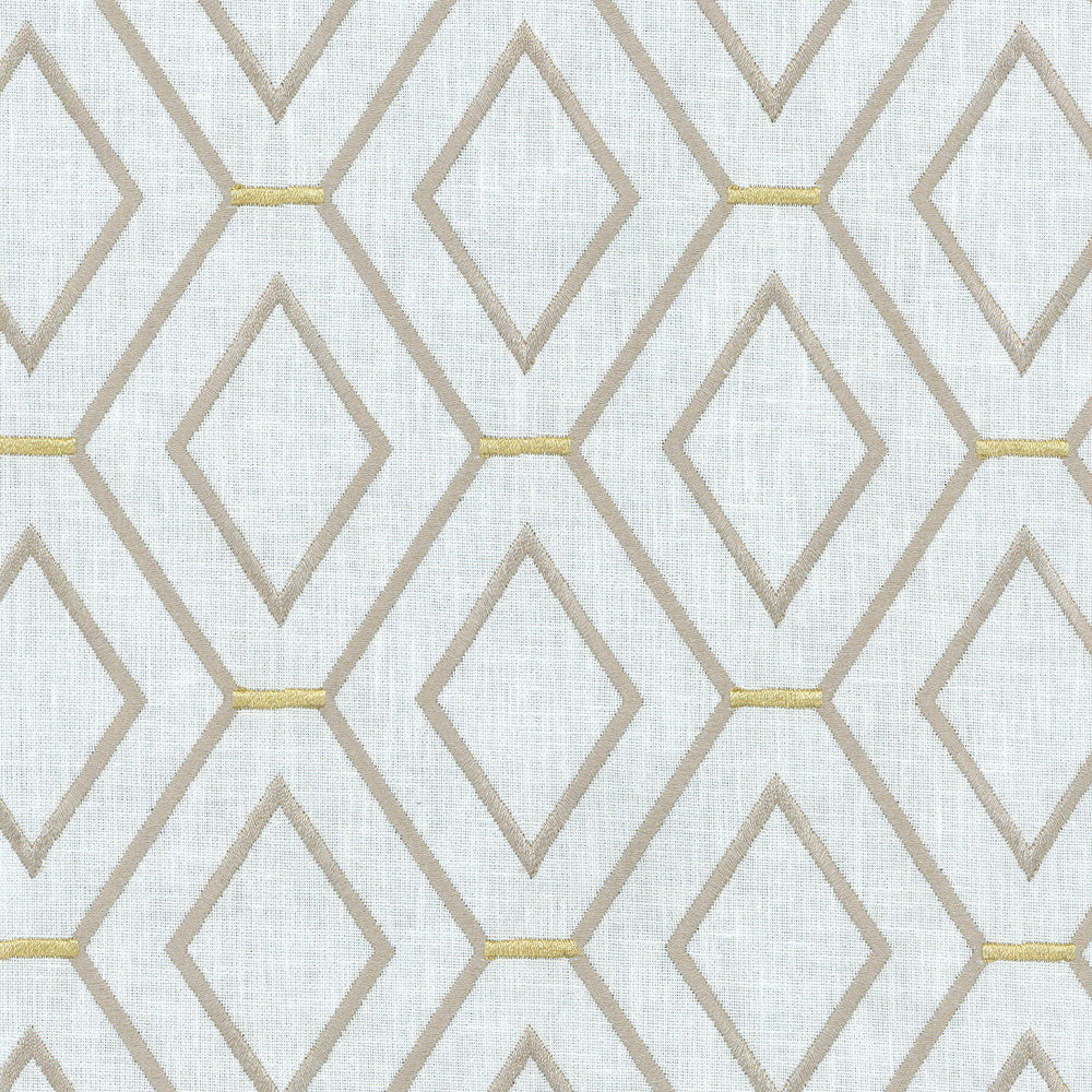 Diamond Duo Emb Pewter 653991 by Waverly Fabric SIMPLY BRILLIANT II BASE:70% Polyester 30% Cotton EMBROID:100% Polyester INDIA Wyzenbeek 33,000 Horizontal: 4.30" and Vertical: 4.50" 58" - Fabric Carolina -