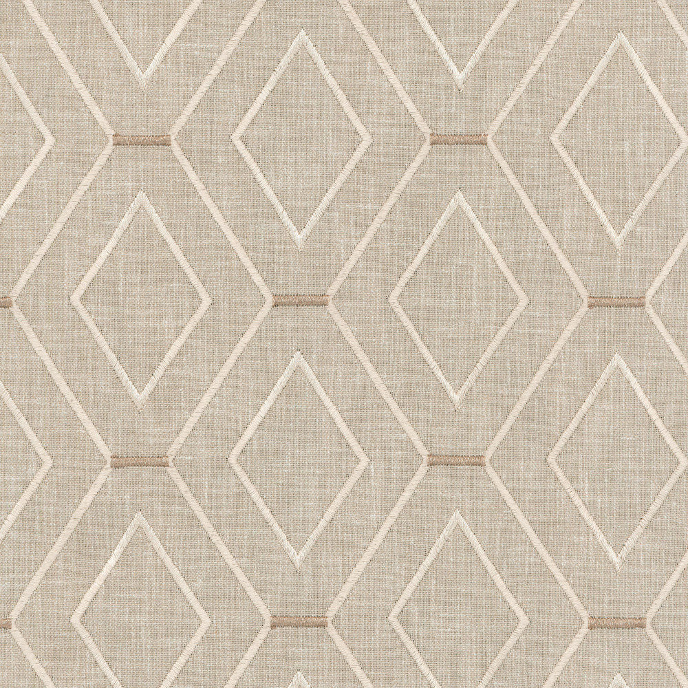 Diamond Duo Emb Linen 653993 by Waverly Fabric - 73% Uv Olefin 27% Uv Polyester India 33000 Horizontal: 4.38 and Vertical: 4.5 58'' Base 54'' Emb - Fabric Carolina -