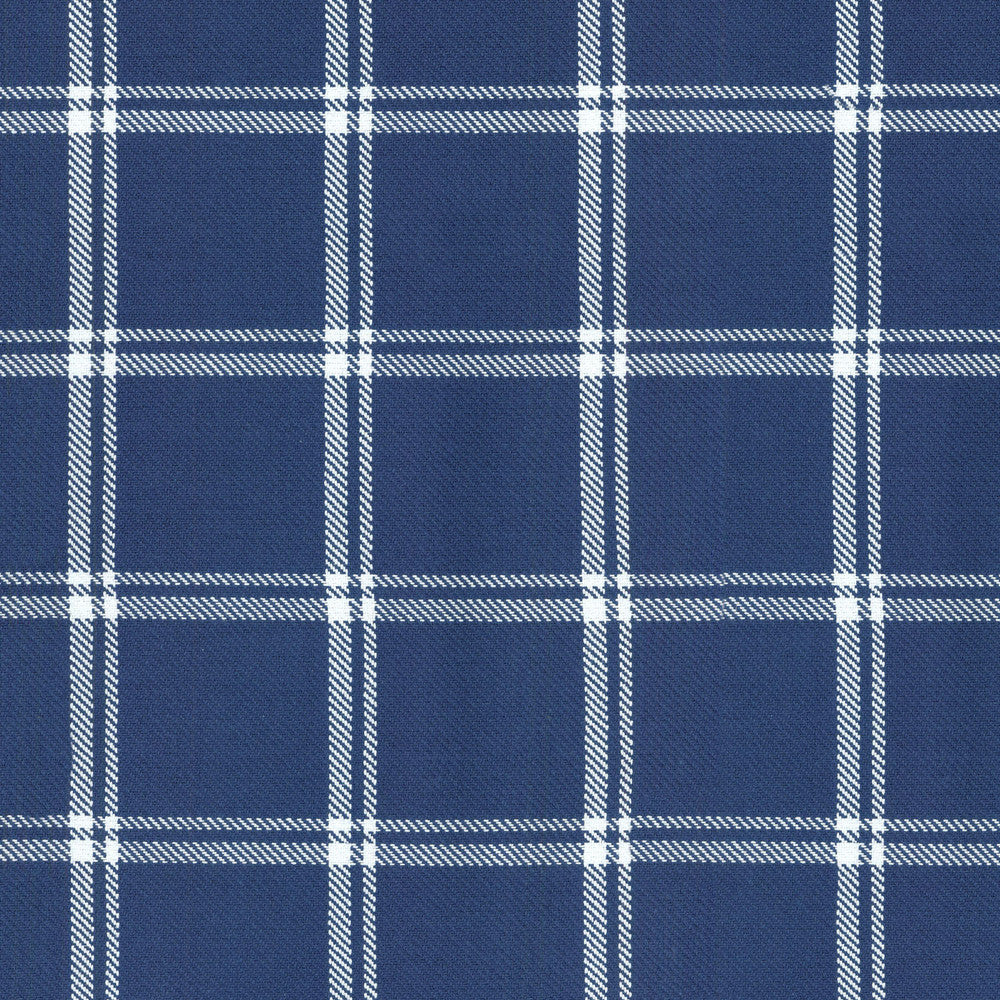 BLOOMSBURY PLAID MARINE 654084 by Waverly Fabric - 55% LINEN 45% RAYON PORTUGAL 51000 Horizontal: 3.1 and Vertical: 3.25 56 - Fabric Carolina -