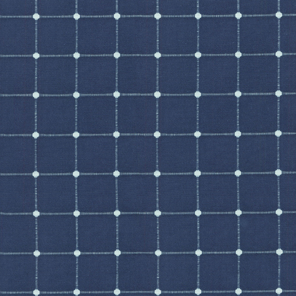 Geo Metrics Indigo 654165 by Waverly Fabric COMMON THREADS 86% Cotton 14% Polyester INDIA Wyzenbeek 30,000 Horizontal: 1.75" and Vertical: 1.75" 54" - Fabric Carolina -