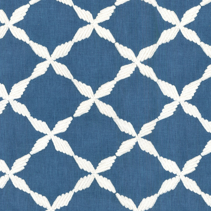 Andalus Emb Aegean Srd 654240 by Waverly Fabric - BASE:50% Polyester 50% Cotton EMBROID:65% Rayon 35% Linen INDIA 51000 Horizontal: 5 and Vertical: 4.5 54 - Fabric Carolina -