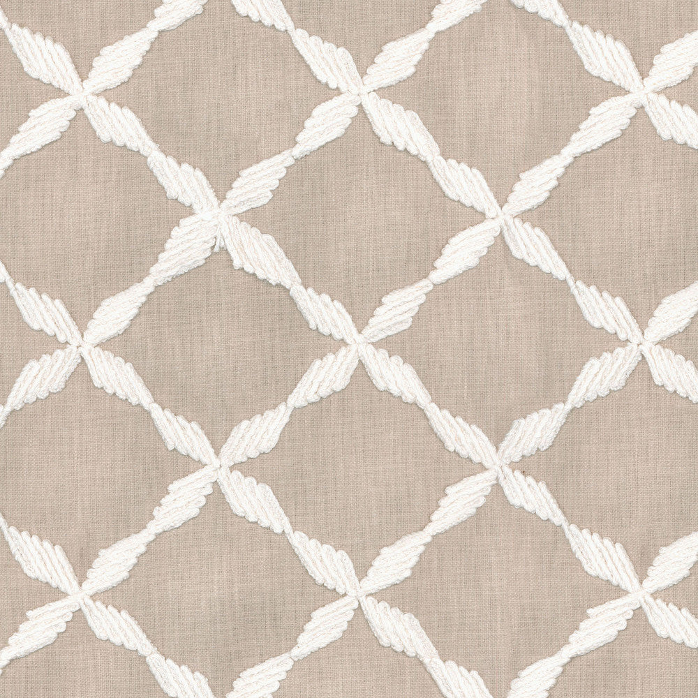 Andalus Emb Flax 654241 by Waverly Fabric - BASE: 50% POLYESTER 50% COTTON, EMB: 65% RAYON 35% LINEN India 51000 Horizontal: 5 and Vertical: 4.5 54 - Fabric Carolina -
