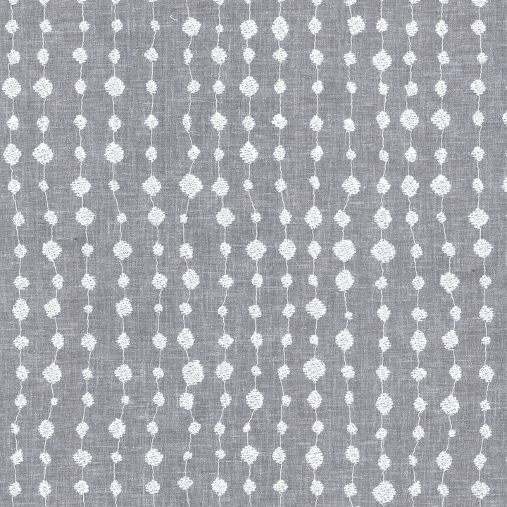 Droplet Emb Pewter 654272 by Waverly Fabric - BASE:52%Polyester 48%Cotton EMBROID:100%Cotton INDIA 12000 Horizontal: 13 and Vertical: 12.5 54 - Fabric Carolina -