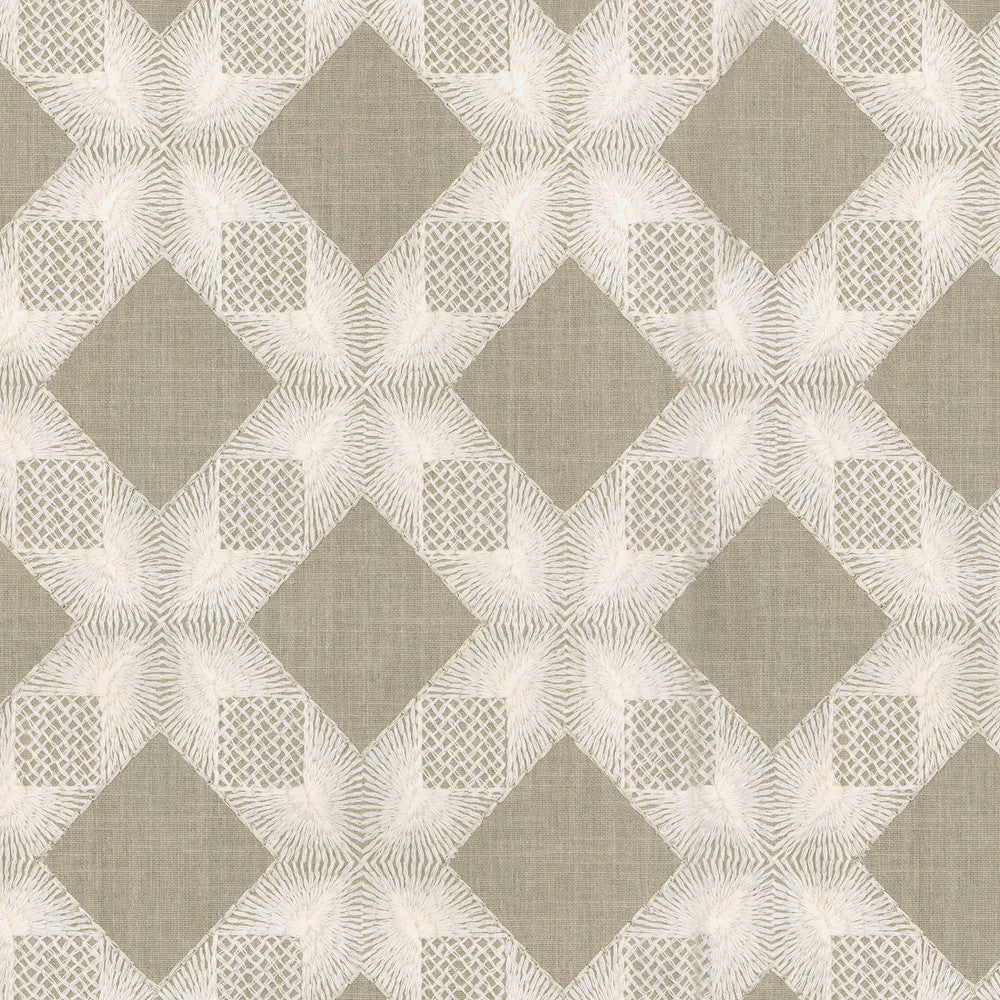Linear Lace Emb Flax 654350 by Waverly Fabric - 100% Polyester 15000 Horizontal: 5.25 and Vertical: 6 55''Base 53''Emb - Fabric Carolina -