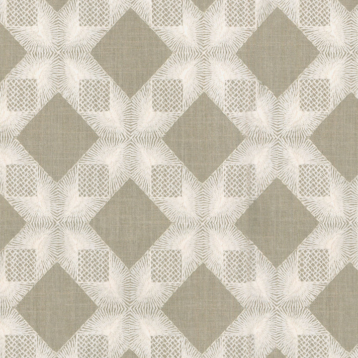 Linear Lace Emb Flax 654350 by Waverly Fabric - 100% Polyester 15000 Horizontal: 5.25 and Vertical: 6 55''Base 53''Emb - Fabric Carolina -