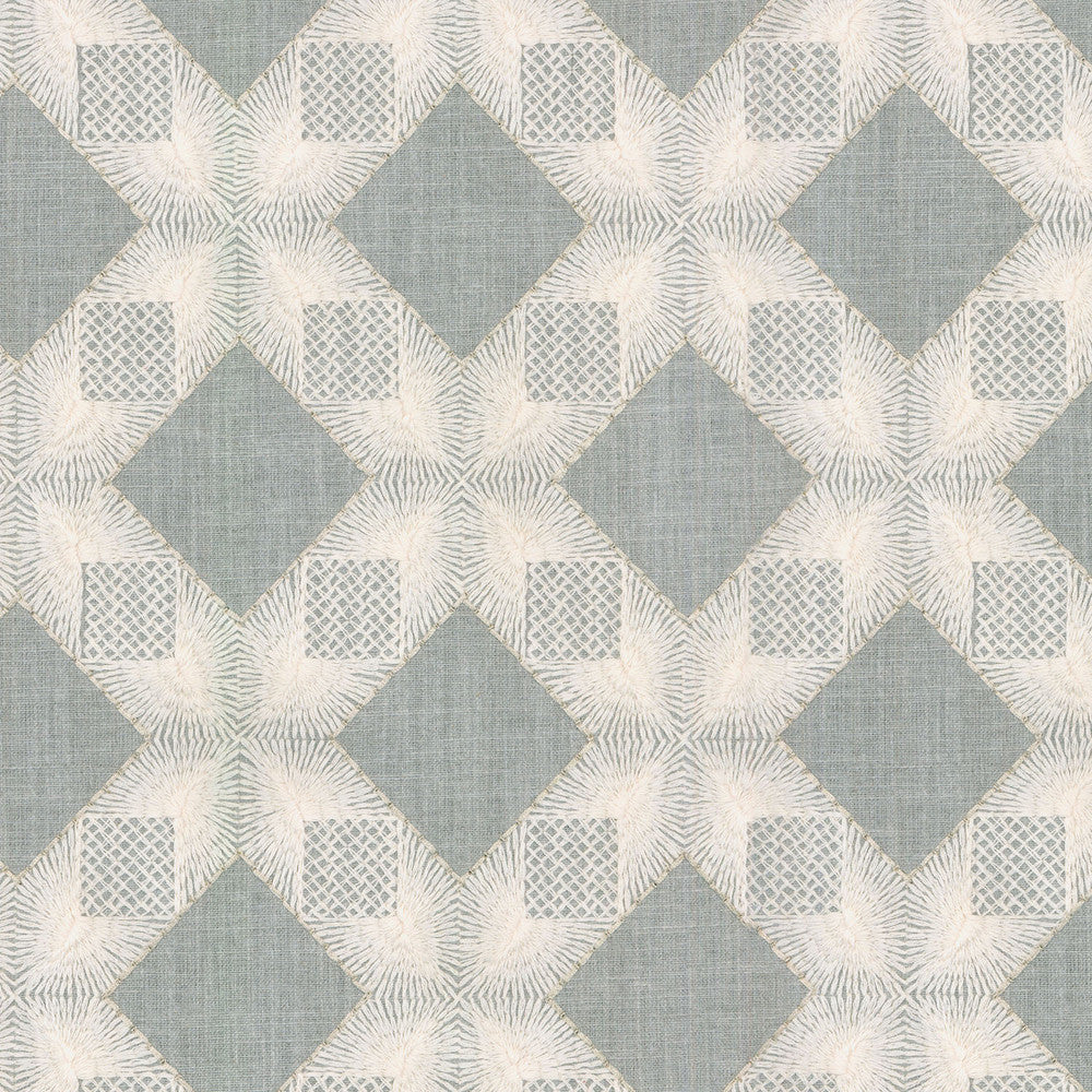 Linear Lace Emb Gravel 654351 by Waverly Fabric - 52%Polyester 48% Cotton Embroid:80%Cotton 20%Zari INDIA 15000 Horizontal: 5.25 and Vertical: 6 55''Base 53''Emb - Fabric Carolina -