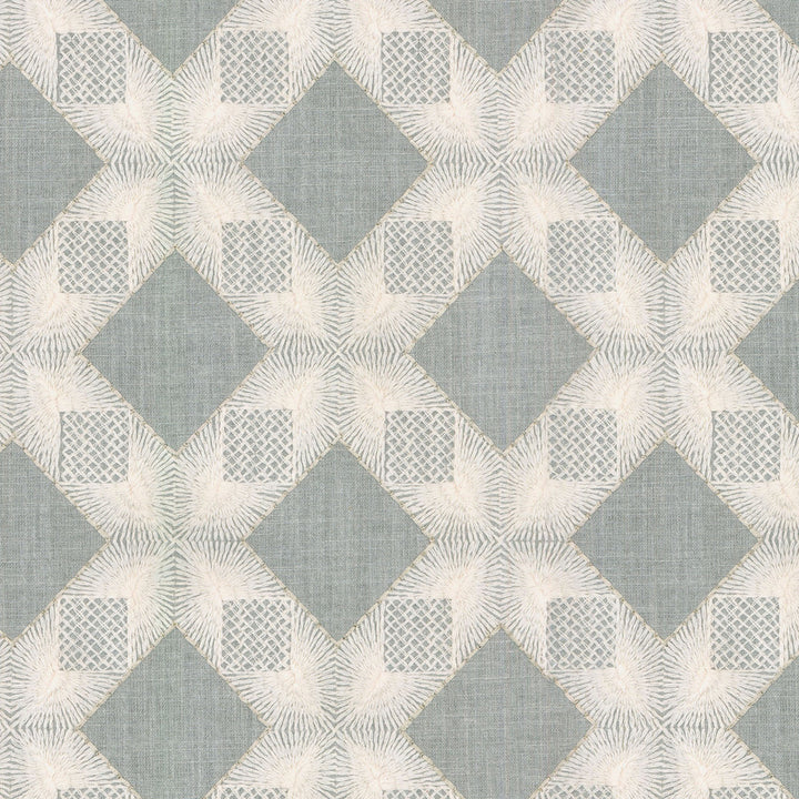 Linear Lace Emb Gravel 654351 by Waverly Fabric - 52%Polyester 48% Cotton Embroid:80%Cotton 20%Zari INDIA 15000 Horizontal: 5.25 and Vertical: 6 55''Base 53''Emb - Fabric Carolina -