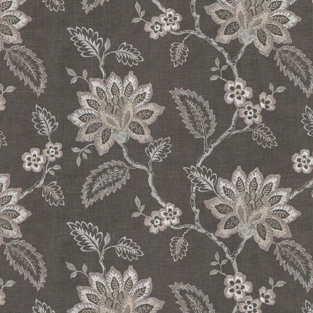 Perennial Emb G Porcini 654390 by Waverly Fabric - Base:52%Polyester 48%Cotton Embroid:100%Rayon INDIA 12000 Horizontal: 17.25 and Vertical: 12.5 54 - Fabric Carolina -