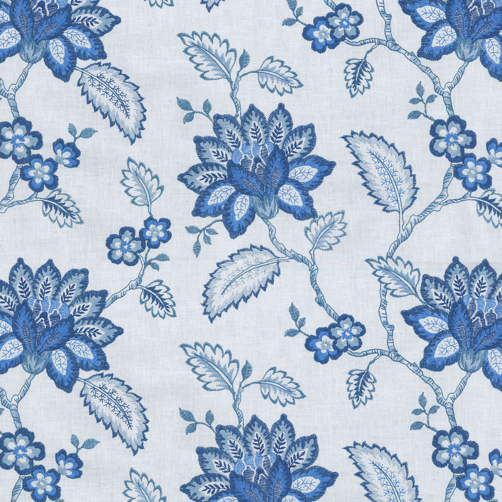 Perennial Emb Delft 654391 by Waverly Fabric - 55% POLYESTER 45% COTTON 12000 Horizontal: 17.25 and Vertical: 12.5 54" Base 52" Emb - Fabric Carolina -