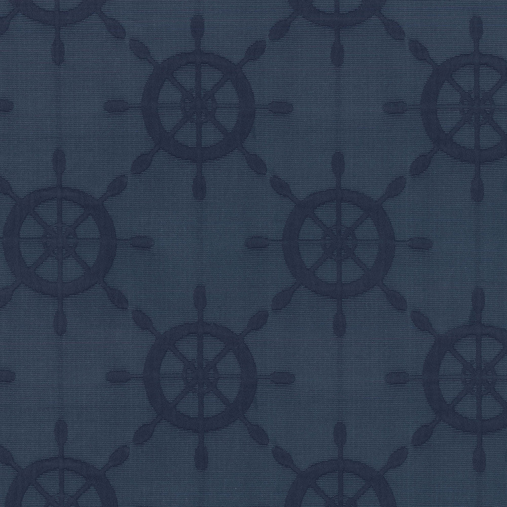 Ship'S Wheel Navy 654424 by Waverly Fabric DECKED OUT 70% Cotton 30% Polyester CHINA Wyzenbeek 50,000 Horizontal: 7.25" and Vertical: 6.75" 54" - Fabric Carolina -