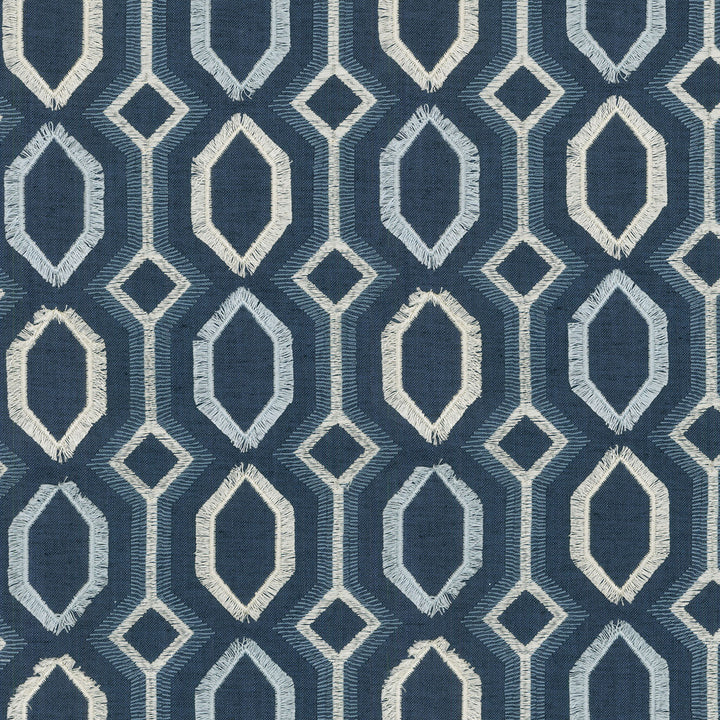 Maisie Emb Denim 654491 by Waverly Fabric - 83%Polyester 11%Cotton 6%Linen Embroid:100%Rayon INDIA 51000 Horizontal: 3.25 and Vertical: 3 56 - Fabric Carolina -