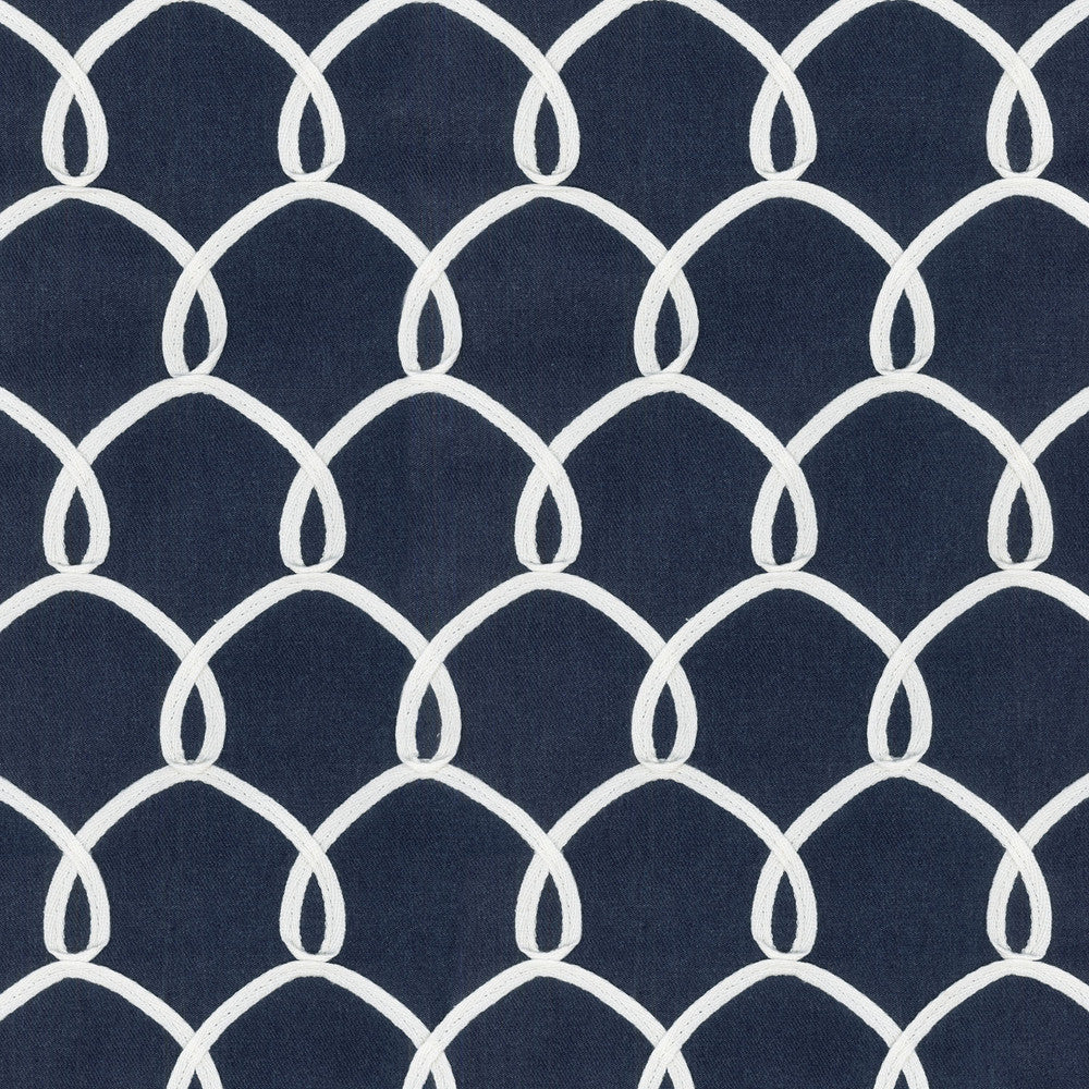 Penelope Embroidery Indigo 654510 by Waverly Fabric - 73%Polyester 27%Cotton Embroid:100%Cotton INDIA 30000 Horizontal: 4.5 and Vertical: 2.75 54 - Fabric Carolina -