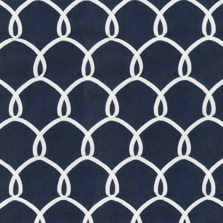 Penelope Embroidery Indigo 654510 by Waverly Fabric - 73%Polyester 27%Cotton Embroid:100%Cotton INDIA 30000 Horizontal: 4.5 and Vertical: 2.75 54 - Fabric Carolina -