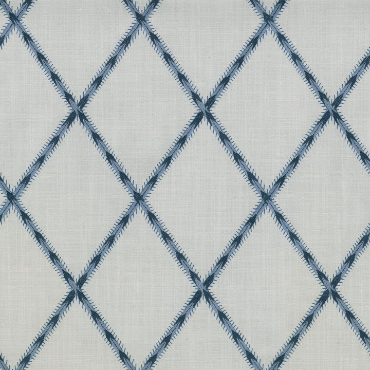Trade Winds Emb Porcelain 654540 by Waverly Fabric - 50% Polyester 50% Cotton Embroid:100% Rayon India 51000 Horizontal: 4.5 and Vertical: 6.25 56" Base 54" Emb - Fabric Carolina -