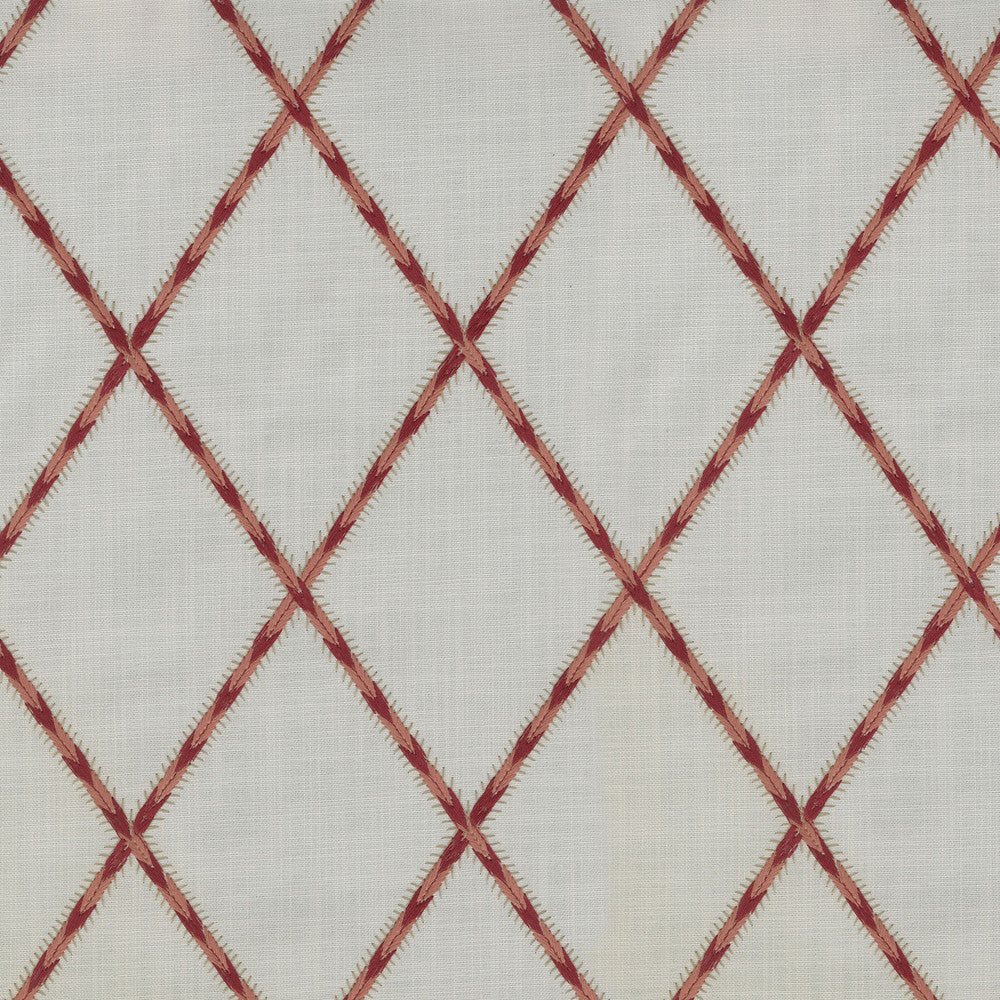Trade Winds Emb Coral 654542 by Waverly Fabric - 95% Polyester 5% Linen India 51000 Horizontal: 4.5 and Vertical: 6.25 56" Base 54" Emb - Fabric Carolina -