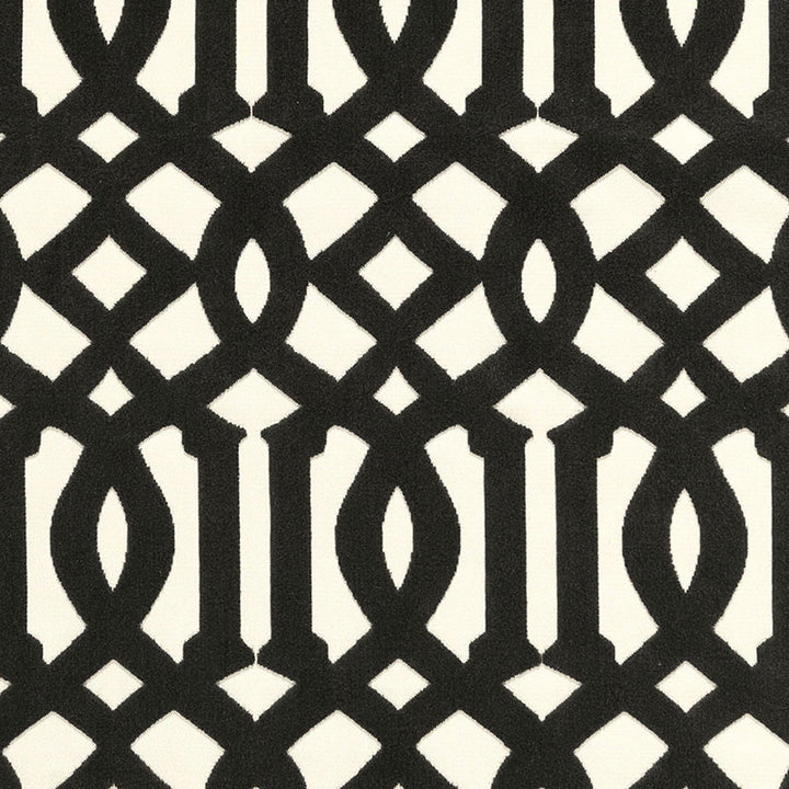 Imperial Trellis Velvet Noir 65593 by Schumacher Fabric CHROMA COTTON 73% VISCOSE 27% ITALY MARTINDALE 20,000 </p><p>Repeat: Horizontal: 5 5/8" (14CM) and Vertical: 10 1/2" (27CM) 55 - Fabric Carolina -