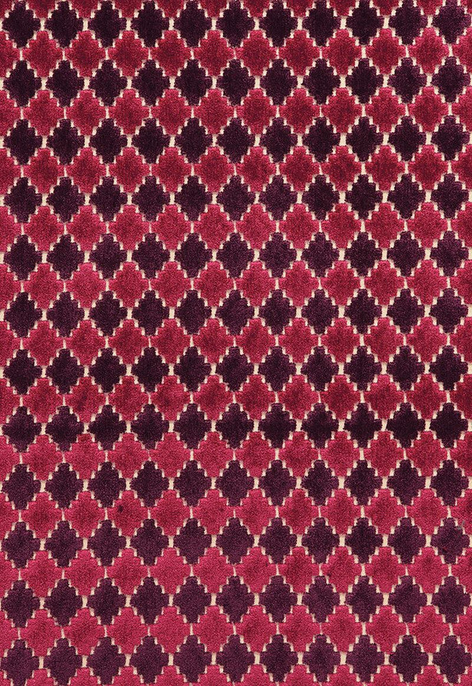 Marrakesh Velvet Black Cherry 65640 by Schumacher Fabric Chroma 83% Viscose, 17% Cotton Martindale 20,000 Horizontal: 1 and Vertical: 1.5 55 - Fabric Carolina -