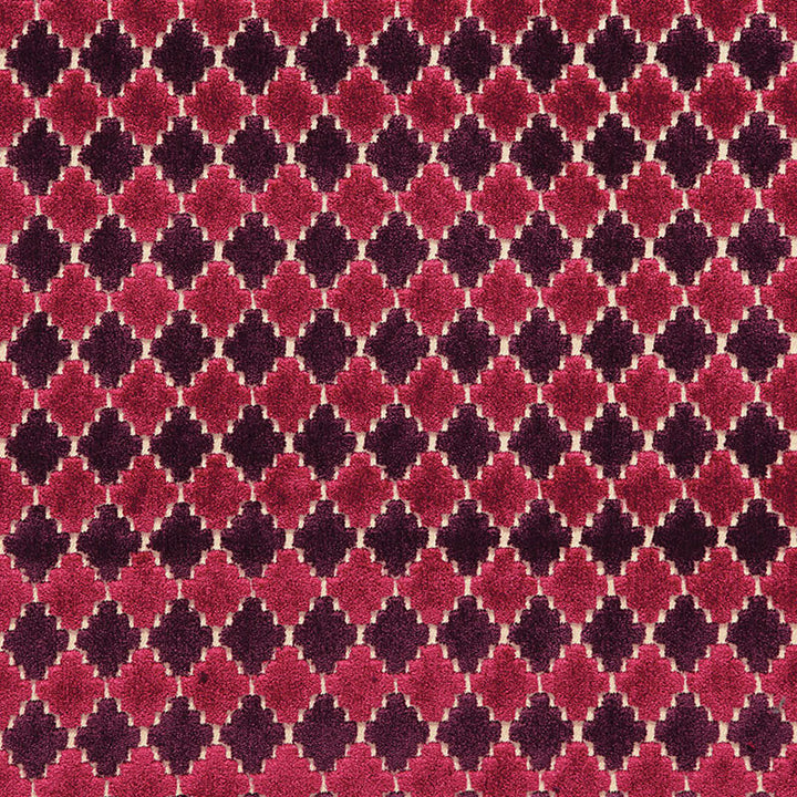Marrakesh Velvet Black Cherry 65640 by Schumacher Fabric CHROMA VISCOSE 83% COTTON 17% ITALY MARTINDALE 20,000 </p><p>Repeat: Horizontal: 1" (3CM) and Vertical: 1 1/2" (4CM) 55 - Fabric Carolina -