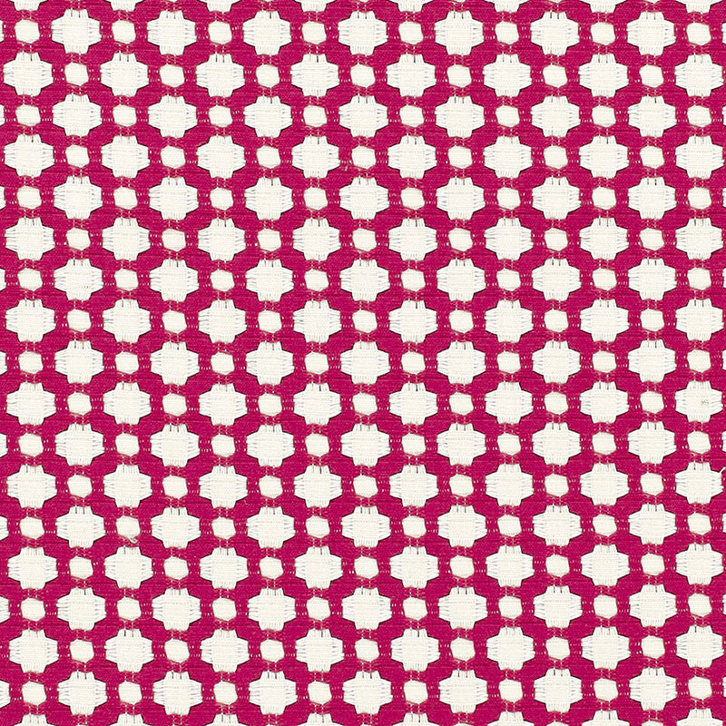 Betwixt Magenta/Natural 65685 by Schumacher Fabric Schumacher Fabric Betwixt Magenta/Natural 65685Fabric COTTON 100% INDIA </p><p>Repeat: H: HORZ. 1 5/8" (4CM) , V: VERT. 1 3/8" (3CM) 54 - Fabric Carolina -