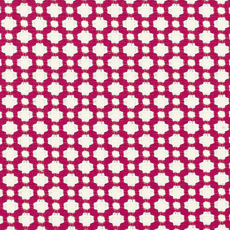Betwixt Magenta/Natural 65685 by Schumacher Fabric ESSENTIALS: SMALL-SCALE UPHOLSTERY I See Sample INDIA MEDIUM DUTY </p><p>Repeat: Horizontal: 1 5/8" (4CM) and Vertical: 1 3/8" (3CM) 54" WIDE (137CM) - Fabric Carolina -