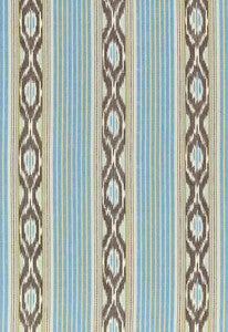 Madagascar Ikat Stripe Oasis 65720 by Schumacher Fabric