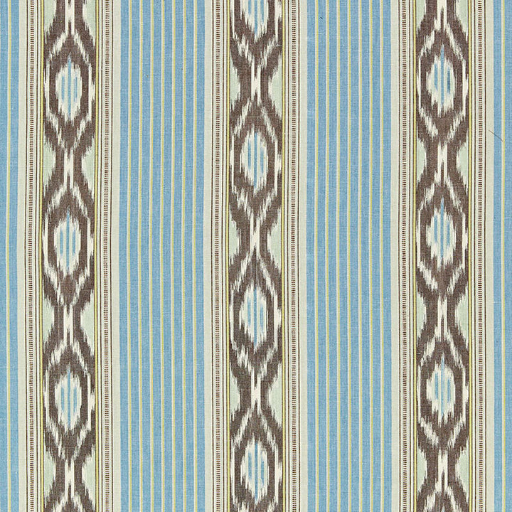 Madagascar Ikat Stripe Oasis 65720 by Schumacher Fabric Schumacher Fabric Madagascar Ikat Stripe Oasis 65720Fabric LINEN 54% INDIA </p><p>Repeat: H: HORZ. 9" (23CM) , V: VERT. 4 1/2" (11CM) 54 - Fabric Carolina -