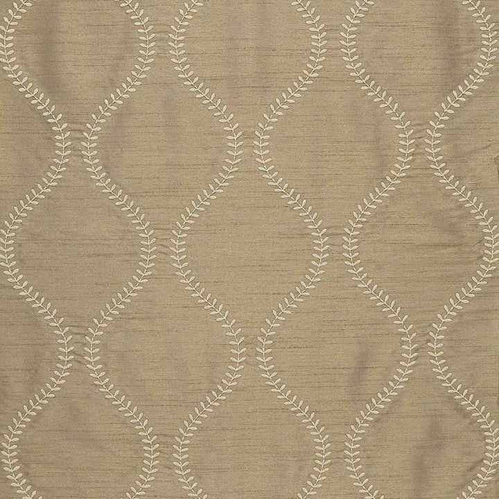 Agadir Embroidery Chanterelle 65750 by Schumacher Designer Fabric CHROMA POLYESTER 100% INDIA WYZENBEEK 12,000 </p><p>Repeat: Horizontal: 3 1/4" (8CM) and Vertical: 7 1/2" (19CM) 50.5 - Swanky Fabrics -