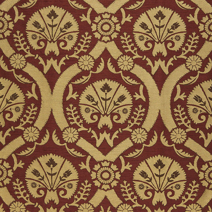 Taza Damask Spice 65771 by Schumacher Fabric CHROMA See Sample INDIA LIGHT DUTY </p><p>Repeat: Horizontal: 7" (18CM) and Vertical: 19" (48CM) 55 2/8" WIDE (140CM) - Fabric Carolina -