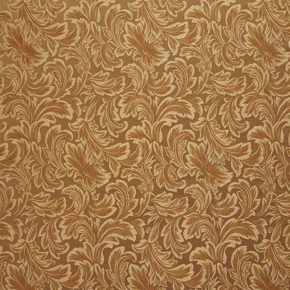 6577 Pecan Leaf by Charlotte Fabric Dazzling Damasks 100% Woven Polyester Asia Exceeds 48,000 Wyzenbeek Rubs (Heavy Duty) Horizontal: 14.5" x Vertical: 27.5" 54 Inches - Fabric Carolina -