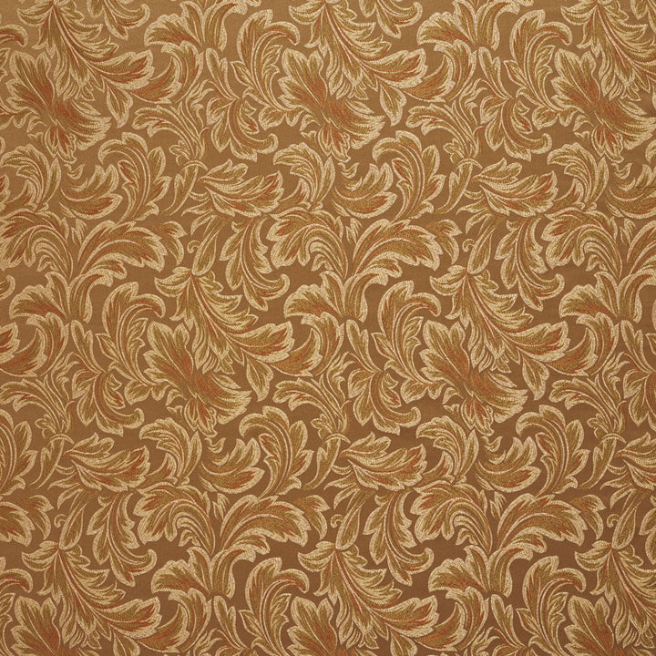 6577 Pecan Leaf by Charlotte Fabric Dazzling Damasks 100% Woven Polyester Asia Exceeds 48,000 Wyzenbeek Rubs (Heavy Duty) Horizontal: 14.5" x Vertical: 27.5" 54 Inches - Fabric Carolina -