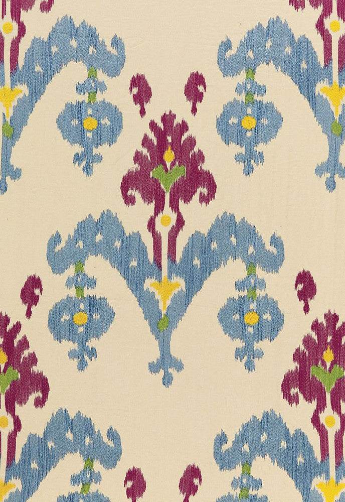Raja Embroidery Jewel 65812 by Schumacher Fabric Martyn-Lawrence-Bullard 72% Linen, 21% Viscose, 7% Cotton Martindale 8,000 Horizontal: 12.625 and Vertical: 29.5 51.25 - Fabric Carolina -