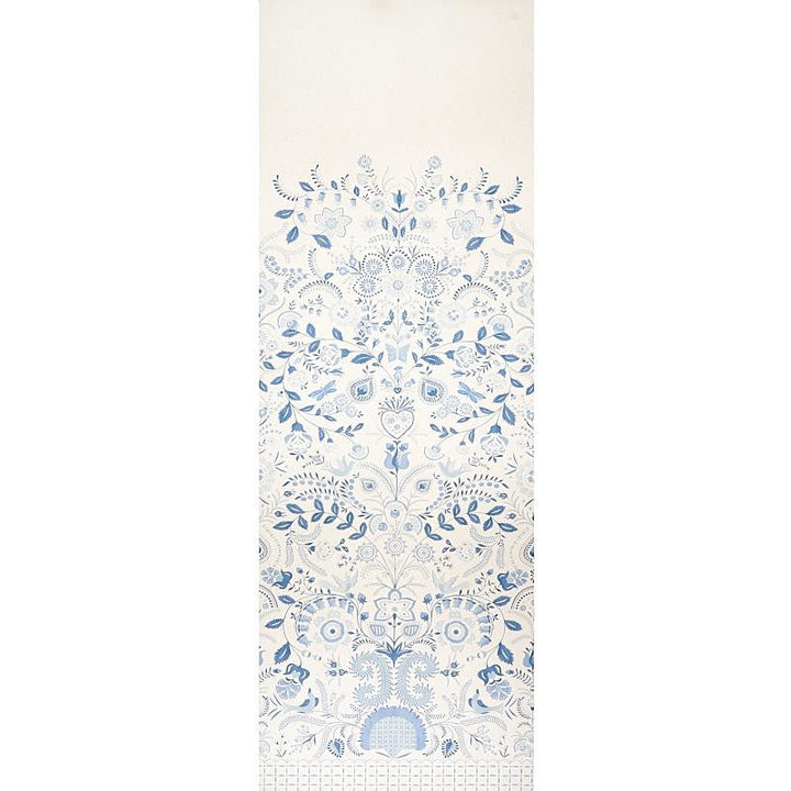 Orla Panel Blue 5012151 by Schumacher Designer Wallpaper Bohemia 54.0" - Swanky Fabrics -