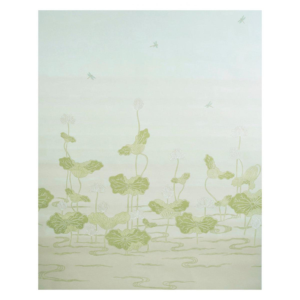 Kireina Lotus White Ivory 5011691 by Schumacher Wallpaper Perennial Favorites 108.0" - Fabric Carolina -