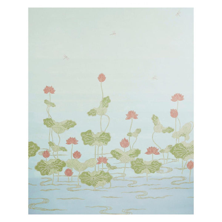 Kireina Lotus Mineral 5011692 by Schumacher Wallpaper Perennial Favorites 108.0" - Fabric Carolina -