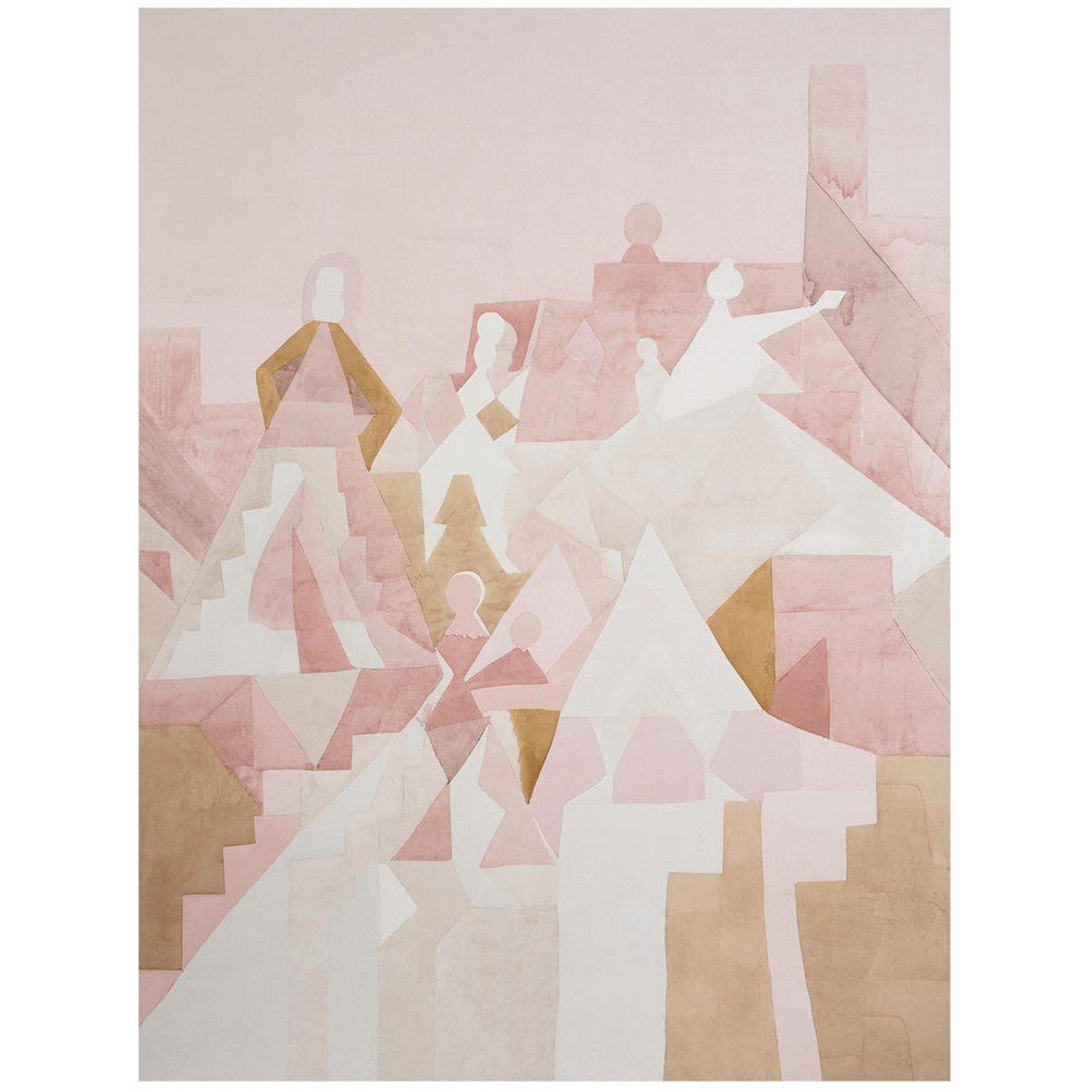 Steps Rose & Camel 5011101 by Schumacher Wallpaper Peg Norriss 108.0" - Fabric Carolina -