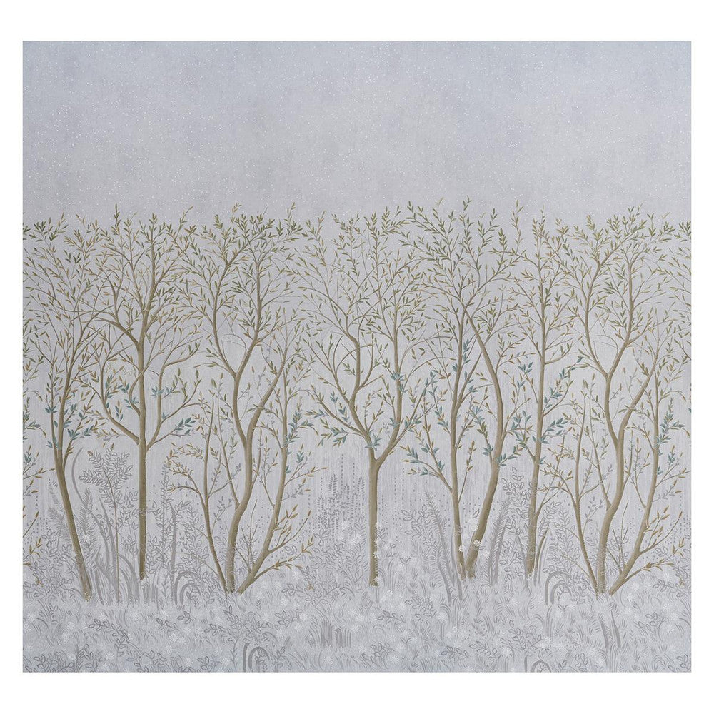 Brindille Golden Accented Dove 5010920 by Schumacher Wallpaper Colette Cosentino 162.0" - Fabric Carolina -