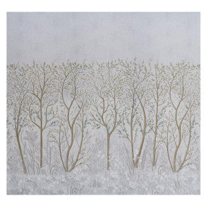 Brindille Golden Accented Dove 5010920 by Schumacher Wallpaper