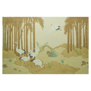 Yashinoki Crane Gold 5011700 by Schumacher Wallpaper