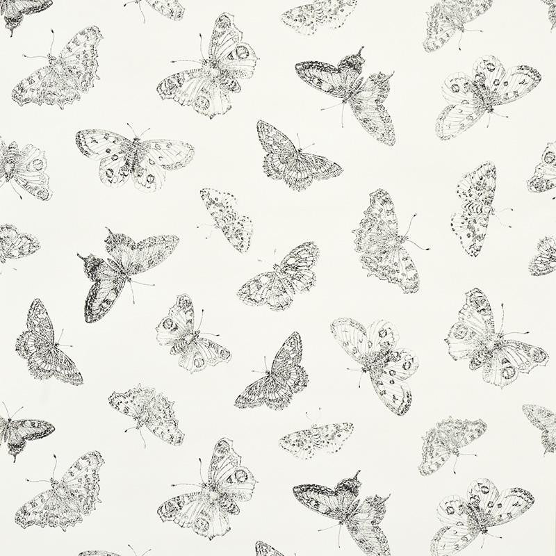 Burnell Butterfly Ivory 5011740 by Schumacher Designer Wallpaper Misterioso 27.0" - Swanky Fabrics -