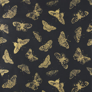 Burnell Butterfly Black 5011742 by Schumacher Wallpaper