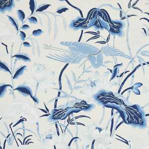 Lotus Garden Porcelain 5008435 by Schumacher Wallpaper
