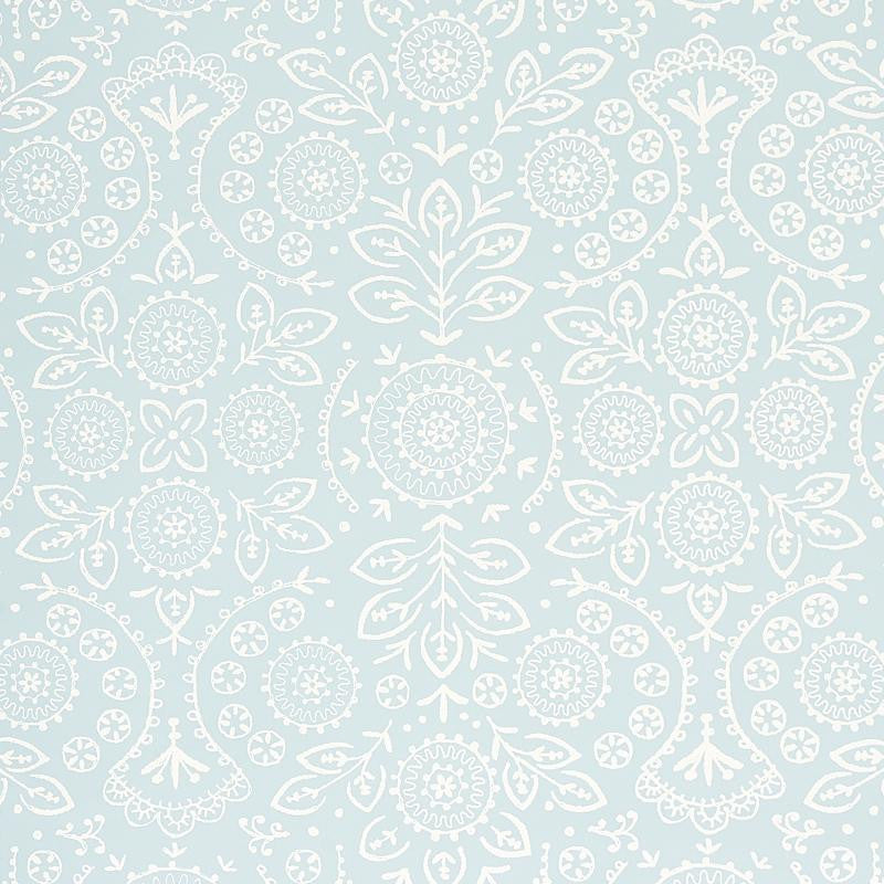 Tiana Sky 5011840 by Schumacher Wallpaper Bohemia 13.5" - Fabric Carolina -