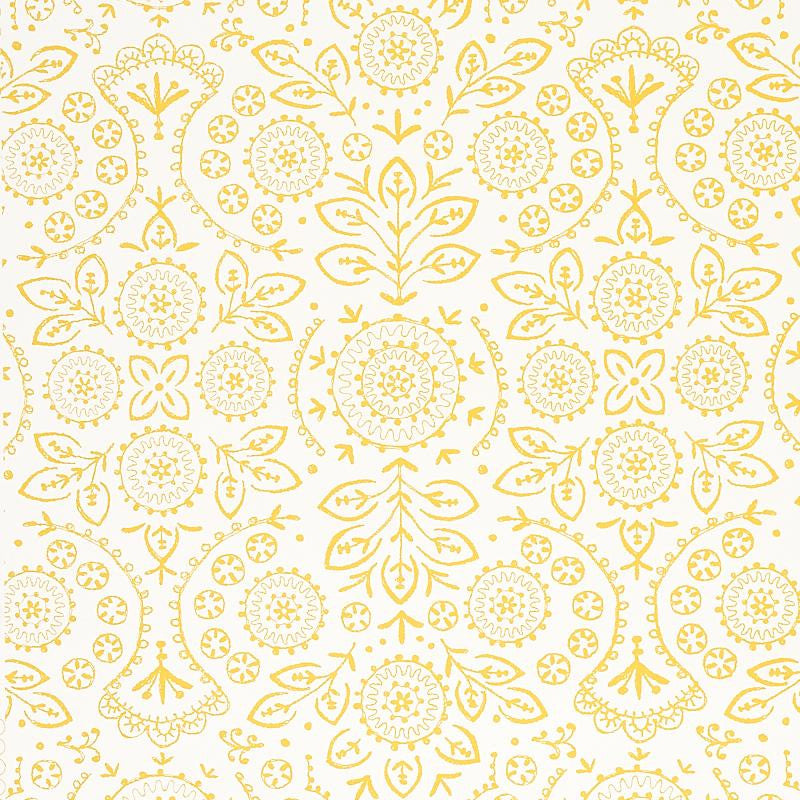 Tiana Yellow 5011842 by Schumacher Wallpaper Bohemia 13.5" - Fabric Carolina -